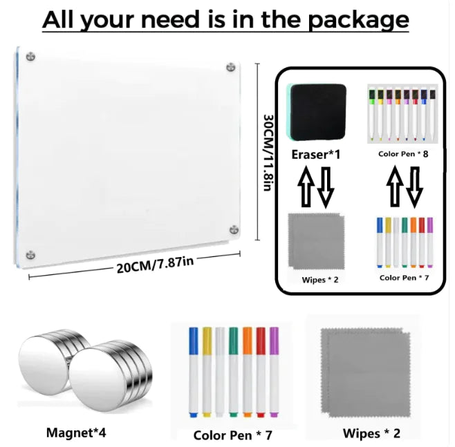 NeatBoard – Magnetic Acrylic Dry-Erase Planner & Memo Pad